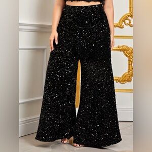 FAERIESTY Sequined Flare Bellbottom PantsSize XL